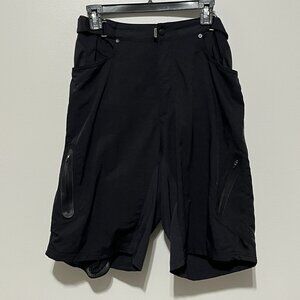 Zoic Mens Padded Biking Cargo Shorts Size XL Black Adjustable Removeable Liner
